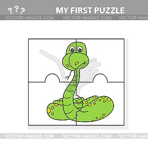 Educational Jigsaw Puzzle Activity for Children wit - stock vector clipart