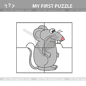 Education paper game for children, Mouse, Rat. My - vector clipart