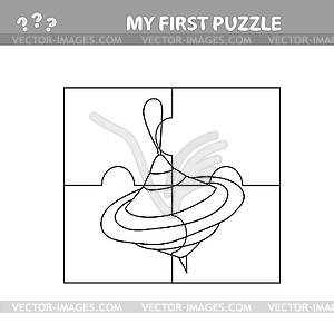 Jigsaw puzzle. Parts of Whirligig Toy. Educational - vector image