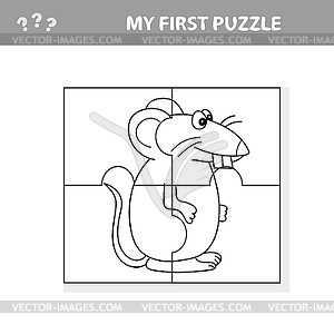 Education paper game for children, Mouse, Rat. My - vector clipart