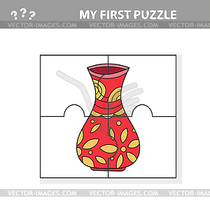 Shapes of vase - jigsaw pieces. Jigsaw puzzle game - vector clipart