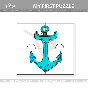 Worksheet. Game for kids, children. Jigsaw puzzle. - vector image