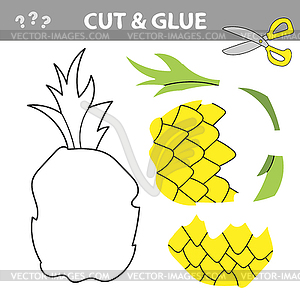 Cut and glue - Simple game for kids. Use scissors - vector image