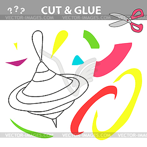 Cut and glue - Simple game for kids. Cut parts of - vector clipart