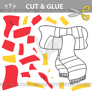 Cut and glue - Simple game for kids. Cut parts of - vector image