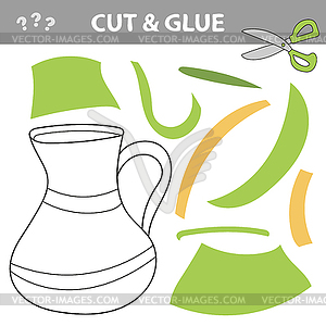 Cut and glue - Simple game for kids. Puzzle with - vector clip art