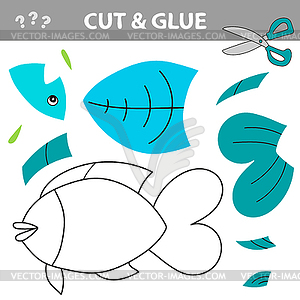 Cut and glue - Simple game for kids. Paper game - vector clipart