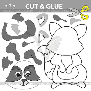 Cut and glue - Simple game for kids. Education game - vector image