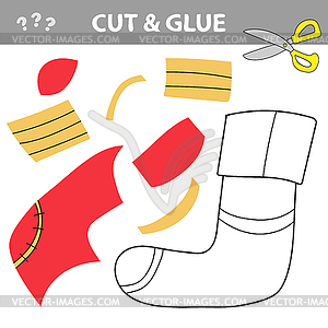 Cut and glue - Simple game for kids. Cut parts of - royalty-free vector clipart