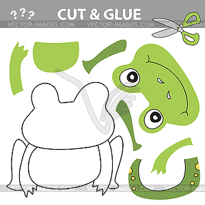 Cut and glue - Simple game for kids. Education pape - vector clipart