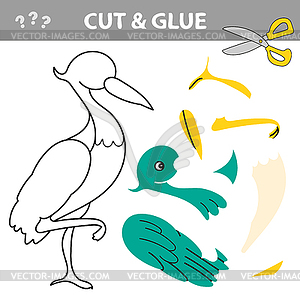 Cut and glue - Simple game for kids. Simple kid - vector clipart