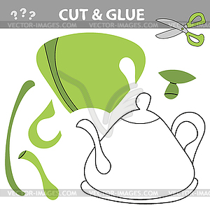 Cut and glue - Simple game for kids. Cut parts of - vector clip art