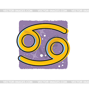 Zodiac sign Cancer. Zodiac signs. Yellow cartoon - vector clipart