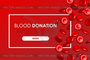 Blood Donation hospital site page. Poster or Flyer.  - vector image