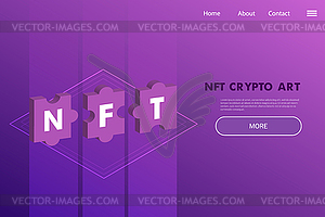 Non Fungible Token Project landing page - crypto - vector clipart