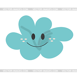 Cute print with happy smiling cloud. Simple  - vector clipart