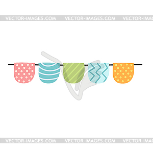 Cute pennants icon. Beautiful flags of red. Flat - vector image