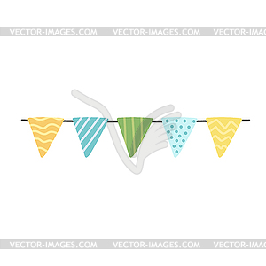 Cute pennants icon. Beautiful flags of red. Flat - vector clip art