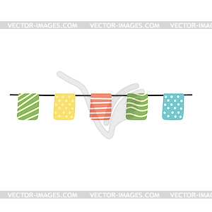 Cute pennants icon. Beautiful flags of red. Flat - vector clipart / vector image