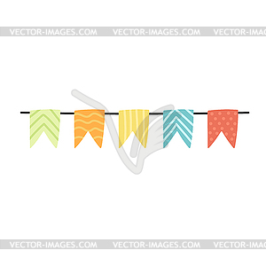 Cute pennants icon. Beautiful flags of red. Flat - vector image