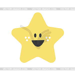 Doodle colored star happy character icon  - vector clipart