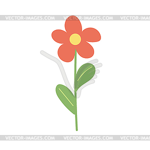 Spring flower growing. Simple in cartoom style - vector clipart / vector image