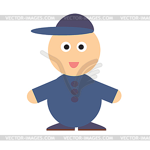 Cartoon of boy wearing cap in flat style, can be - vector image