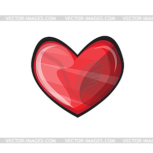 Heart shaped red icon, GUI decorations. Cartoon - vector image