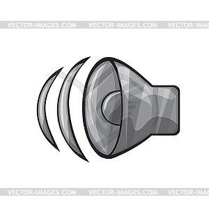 Grey speaker icon. Graphic ui element for game or - vector image