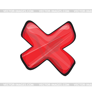 Cross icon for games, applications. Cute cartoon - vector clip art