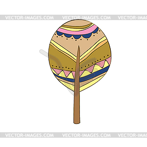 Abstract ornamental tree with patterns on foliage. - vector clipart