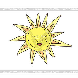 Cute funny Sun character. sun - vector clip art