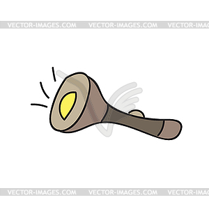 Flashlight icon in cartoon style. Pocket tourist - vector clipart