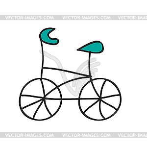 Bycicle. Doodle bike. Hand-drawn decorative element - vector clip art
