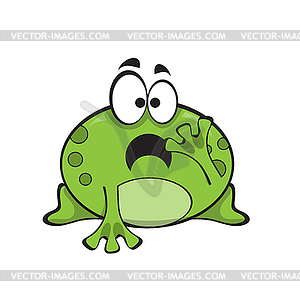 Cartoon character of frog with shocked face - royalty-free vector clipart