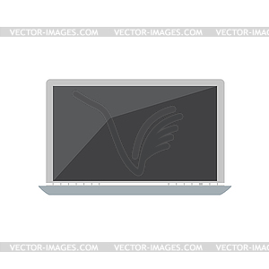 Laptop flat icon. Computer symbol - vector image