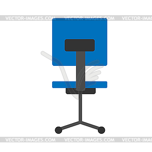 Office blue chair. Simple flat icon - vector clipart