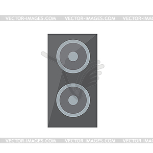 Gray loudspeaker. Hi-fi or high-end class acoustic - color vector clipart