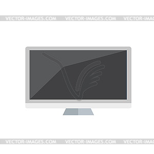 Computer monitor in cartoon flat style icon , stock - vector clipart