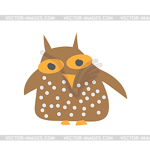 Crazy funny owl - style - vector clip art