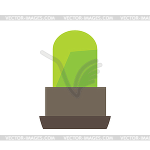 Simple icon - green cactus in brown pot - vector image