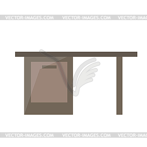 Office table. Simple flat icon - vector clipart