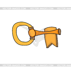 Gold Key Icon. cartoon golden key icon - vector clip art