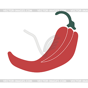 Chilli pepper. flat cartoon on white - vector clip art