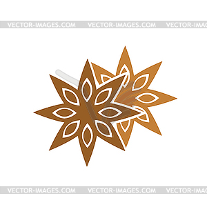 With star anise. label - vector clipart