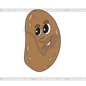 Cute happy smiling funny potato. flat cartoon - vector clip art