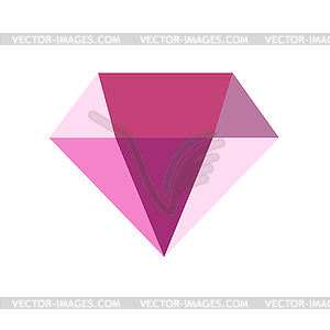 Pink diamond icon - vector image