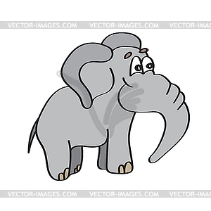 Cute cartoon elephant. in simple style - royalty-free vector clipart