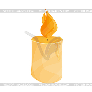 Burning candle of paraffin wax for your design - vector clip art