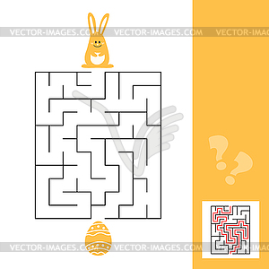 Help little bunny find path to Easter egg. - vector image